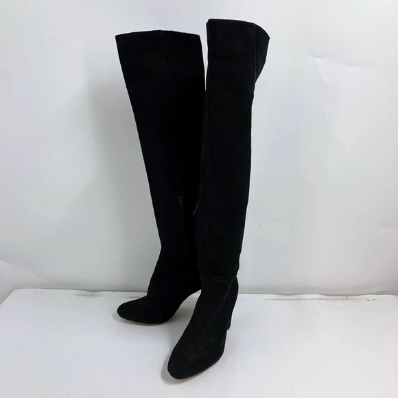 Halogen Women's Knee High Leather Suede Heeled Side Zip Boots Size 6 - Picture 1 of 16